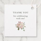 Neutrale Waterverf bloemen | doop Bedankjes Labels (Achterkant)