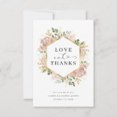 Neutrale Waterverf Bloemen | Liefde en Bedankt (Voorkant)