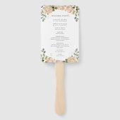 Neutrale Waterverf Bloemen Wit | Trouwprogramma Handwaaier (Achterkant)