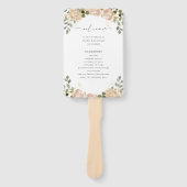 Neutrale Waterverf Bloemen Wit | Trouwprogramma Handwaaier (Voorkant)