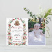 Neutrale Waterverf Bloemendoop Dankjewel Kaart (Staand voorkant)