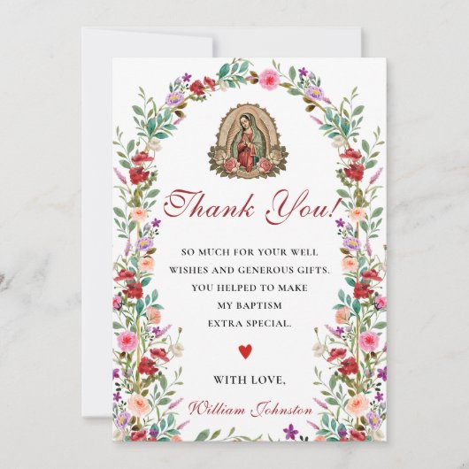 Neutrale Waterverf Bloemendoop Dankjewel Kaart (Voorkant)