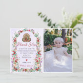 Neutrale Waterverf Bloemendoop Dankjewel Kaart (Staand voorkant)