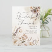 Neutrale Waterverf Bloemendouche Uitnodiging (Staand voorkant)