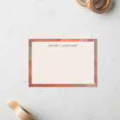 Neutrale Waterverf Border Modern Notitiekaartje (Voorkant / Achterkant in situ)