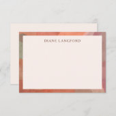 Neutrale Waterverf Border Modern Notitiekaartje (Voorkant / Achterkant)