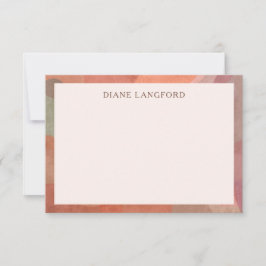 Neutrale Waterverf Border Modern Notitiekaartje