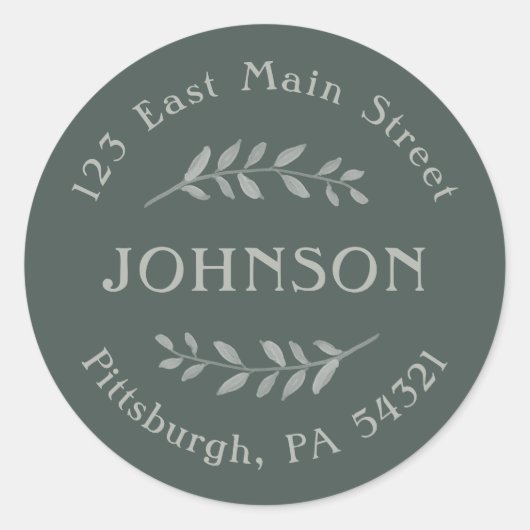 Neutrale Waterverf Branch Return Address Stickers (Voorkant)