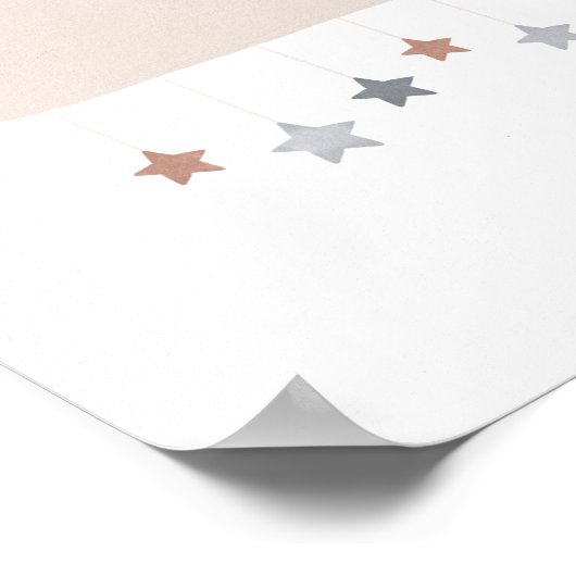 Neutrale Waterverf Cloud Boho Nursery Decor Poster (Hoek)