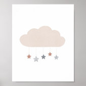 Neutrale Waterverf Cloud Boho Nursery Decor Poster (Voorkant)