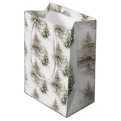 Neutrale waterverf dennenboom cadeautas — Winter V (Achterkant Gekanteld)