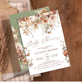 Neutrale Waterverf Floral Baby shower Kaart