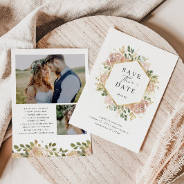 Neutrale Waterverf Floral | Datum opslaan Save The Date