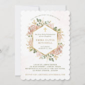 Neutrale Waterverf Floral | Eerste Heilige Communi Kaart (Voorkant)