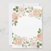 Neutrale Waterverf Floral en Gold | Fotobaptisme Bedankkaart (Achterkant)