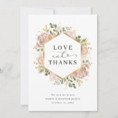 Neutrale Waterverf Floral | Gold Love en Bedankt (Voorkant)