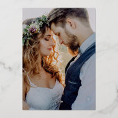 Neutrale Waterverf Floral | Liefde en Bedankt Gold Folie Uitnodiging (Achterkant)