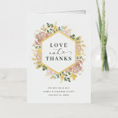 Neutrale Waterverf Floral | Liefde en Bedankt Gold Folie Wenskaart (Voorkant)