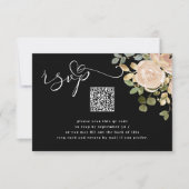 Neutrale Waterverf Floral Traditional- en QR-code RSVP Kaartje (Voorkant)