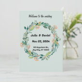 Neutrale Waterverf Floral Wedding Uitnodiging (Staand voorkant)