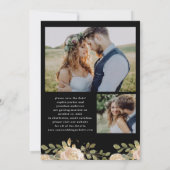 Neutrale Waterverf Floral | Zwart sparen de Datum Save The Date (Achterkant)