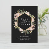Neutrale Waterverf Floral | Zwarte liefde en Bedan Bedankkaart (Staand voorkant)