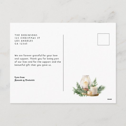 Neutrale Waterverf kerstbal Feestdagenkaart (Achterkant)