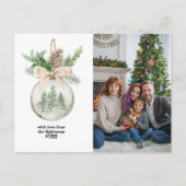 Neutrale Waterverf kerstbal Feestdagenkaart (Voorkant)