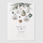 Neutrale Waterverf Kerstfeest Vellum Uitnodigingen (Voorkant)