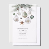 Neutrale Waterverf Kerstfeest Vellum Uitnodigingen (Offset)