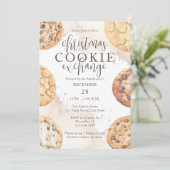 Neutrale Waterverf kerstkoekjes uitwisselingsfeest Kaart (Staand voorkant)