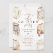 Neutrale Waterverf Lelijke-trui Feestje Kaart (Voorkant)