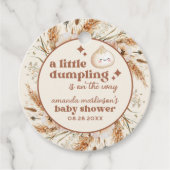 Neutrale Waterverf Little Dumpling Bao Baby shower Bedankjes Labels (Voorkant)