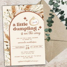 Neutrale Waterverf Little Dumpling Bao Baby shower