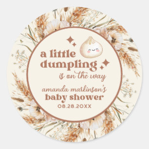 Neutrale Waterverf Little Dumpling Bao Baby shower Ronde Sticker