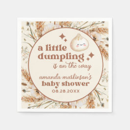 Neutrale Waterverf Little Dumpling Bao Baby shower Servet