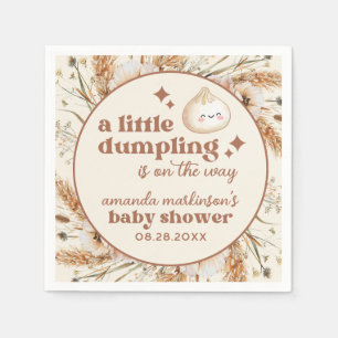Neutrale Waterverf Little Dumpling Bao Baby shower Servet