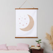 Neutrale Waterverf maan en sterrenzure neuriën Hangend Wandkleed (Slaapkamer)