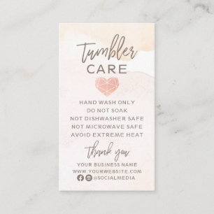 Neutrale Waterverf met Heart Tumbler Care Visitekaartje