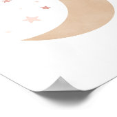 Neutrale Waterverf Moon en Stars Nursery Poster (Hoek)