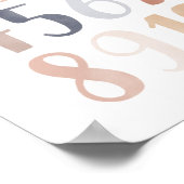 Neutrale Waterverf Nummers Nursery Poster (Hoek)