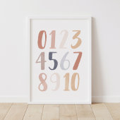 Neutrale Waterverf Nummers Nursery Poster