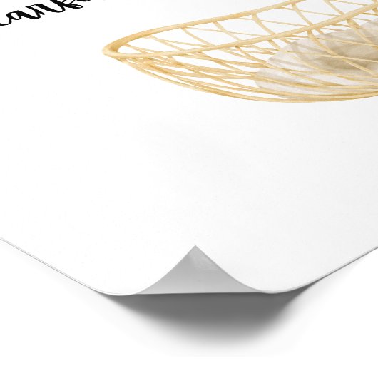 Neutrale Waterverf Nursery Wall Art Poster (Hoek)