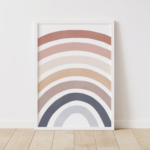 Neutrale Waterverf Rainbow Kinder Room Poster