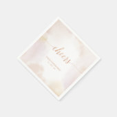 Neutrale Waterverf Roos Gold Cheers Party Napkins Servet (Hoek)