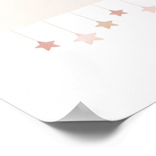 Neutrale Waterverf Wolk en sterrenzend Poster (Hoek)