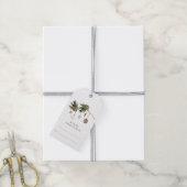 Neutrale waterverfkerstversieringen  cadeaulabel (Met Touw)