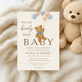 Neutrale We Can Bearly Wait Teddybeer Kaart