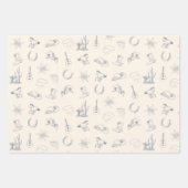 Neutrale Westerne Rodeo Brown & Blue Set Inpakpapier Vel (Voorkant 2)