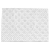 Neutrale wijndeco harten gepatterd groot cadeauzakje (Achterkant)